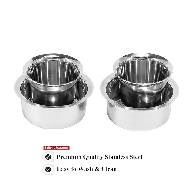 Stainless Steel Dabara Set | Tea, Coffee Dabara Set | South Indian Coffee Glass Tumbler Set of 4 | Serving Drinkware | Stainless Steel Dabara Tumbler Set, 200 ML Capacity