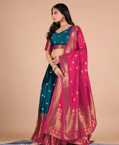 Silk Lehenga Choli Set - Graceful Indian Wear for Weddings and Celebrations