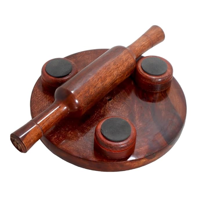 Pure Rosewood Wooden Chakla Belan Rolling Pin Board/Roti Maker/Chakla Belan/Chapati Maker/papad chakla for Home 10 Inch