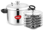 Pigeon Stainless Steel Idly Maker 6 Plates Compatible with Induction and Gas Stove