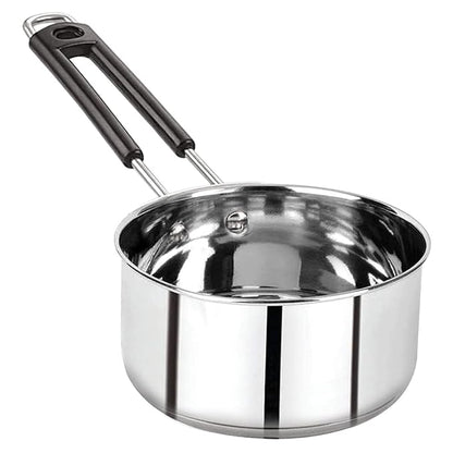 Stainless Steel Sauce Pan, Tea Pan, Milk Pan Heavy Guage 1.5 Litre (Induction and Gas Stove Friendly), Silver