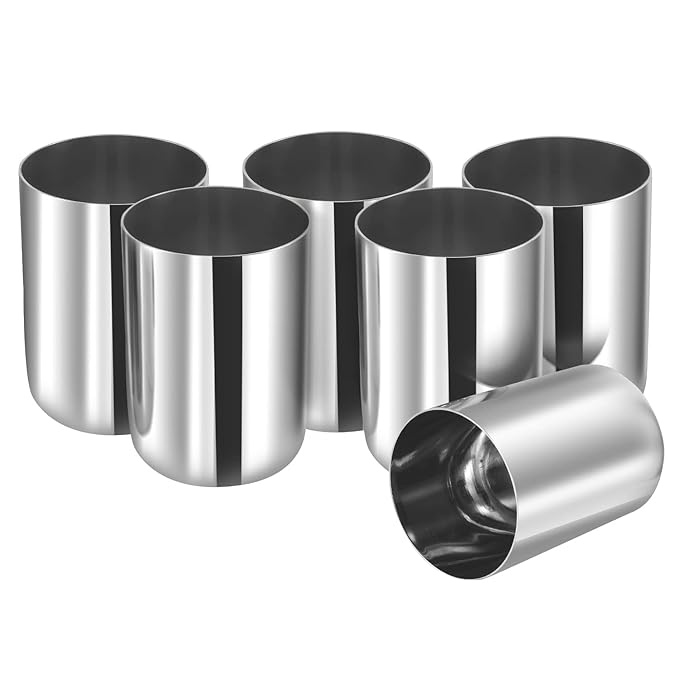 Kraft Stainless Steel Glasses Set of 6 for Water - 300ml Each, Mirror Polish, Food Grade Steel Glass, Scratch Resistant, Serving Glass for Water and Juice - 2 Year Warranty