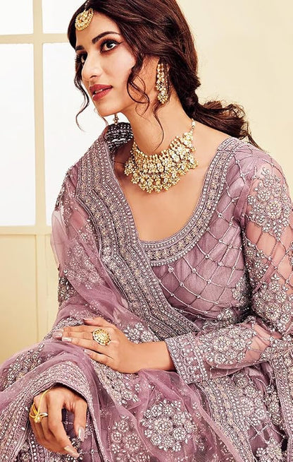 Women's Net Embroidered Semi-Stitched Lehenga Choli Maanav LH-New