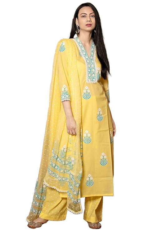 Women's Rayon Viscose Printed Straight Kurta with Pant & Dupatta
