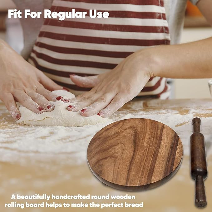 Pure Rosewood Wooden Chakla Belan Rolling Pin Board/Roti Maker/Chakla Belan/Chapati Maker/papad chakla for Home 10 Inch