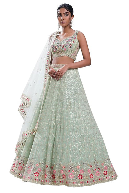 Georgette Embroidery Lehenga Choli with Dupatta | Bridal Wedding Lehenga Choli for women