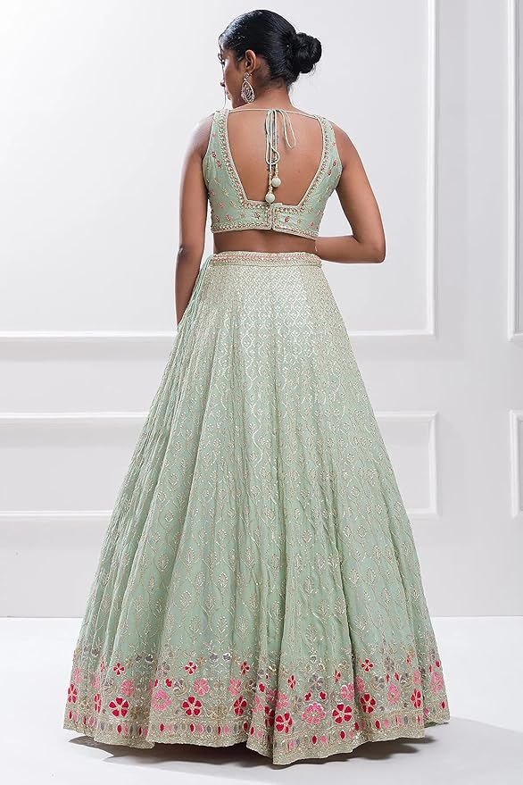 Georgette Embroidery Lehenga Choli with Dupatta | Bridal Wedding Lehenga Choli for women