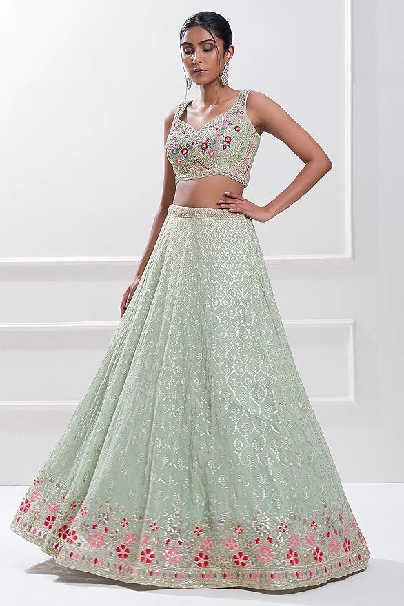 Georgette Embroidery Lehenga Choli with Dupatta | Bridal Wedding Lehenga Choli for women